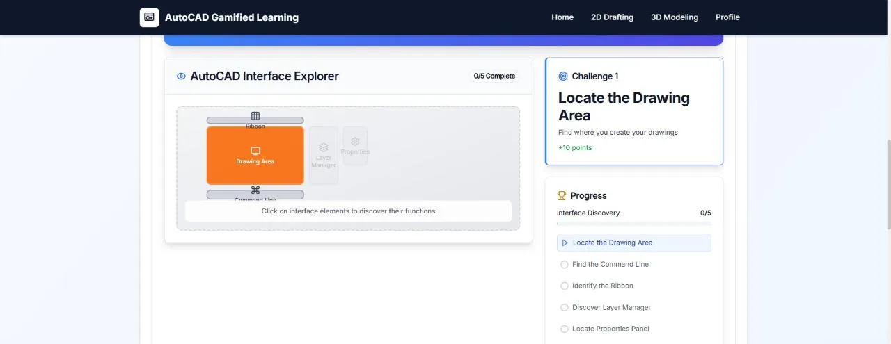 AutoCAD interface explorer challenge