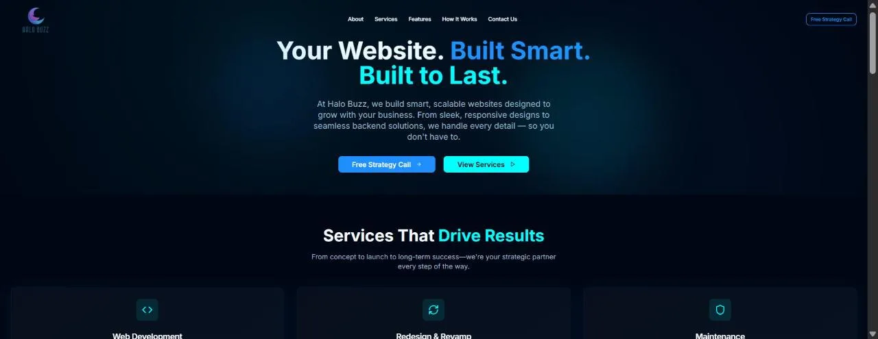 Halo Buzz home page